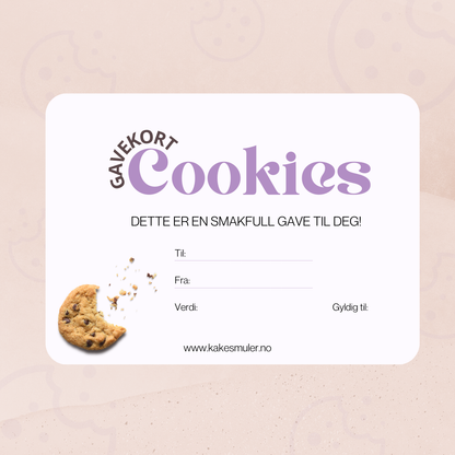 Gavekort på cookies
